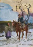 Wojciech Kossak, UŁAN Z DZIEWCZYNĄ. PYTANIE O DROGĘ, lata 30. XX