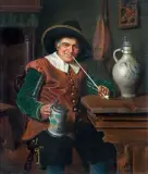 Emil J.F. Kuhlmann, FAJKA I WINO, olej, płótno