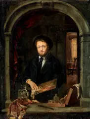 AUTOPORTRET MALARZA by Paweł Merwart, ok. 1880-1885, olej, tektura, offered Mar 2020