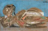 Jankel Adler, AKT. POSTAĆ LEŻĄCA, 1944, olej, płótno