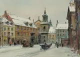 WARSZAWA, ULICA DŁUGA W STRONĘ FRETA by Władysław Chmieliński, olej, płótno, sold Mar 2020