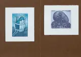 Stasys Eidrigevičius, Dwa Exlibirisy, akwaforta, akwatinta, papier