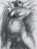 AKT by Franciszek Starowieyski, 1993, ołówek, papier, sold Mar 2020