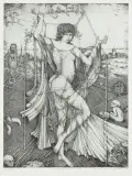 Ryszard Stryjec, TAŃCZĄCA, 1986, akwaforta, sucha igła, papier