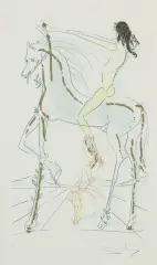 Salvador Dalí, Z TEKI PIEŚŃ NAD PIEŚNIAMI, 1971, akwaforta barwna, szablon, złocenia, papier