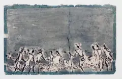 Tadeusz Kulisiewicz, RYBACY, z cyklu BRAZYLIA, 1963, tusz, akwarela, papier