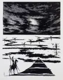 DON KICHOT POWRÓCIŁ by Stefan Rassalski, 1965, linoryt, papier, sold Jan 2020