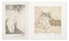 Leszek Rózga, DWIE GRAFIKI, akwaforta, papier
