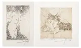Leszek Rózga, DWIE GRAFIKI, akwaforta, papier