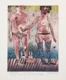 Jacek Sroka, KUSZENIE ANTONIEGO S, 1984, akwaforta, akwatinta, papier