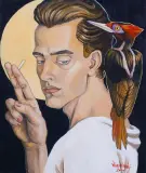 Kamil Niewiński, CZEKAJĄC NA SPOKÓJ, 2019, olej, deska