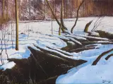 Konrad Hamada, PIERWSZY ŚNIEG, 2019, olej, płótno