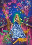 Małgorzata Niegel, KITSUNE Starry Night, 2019, olej, płótno