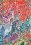 TORUŃ, z cyklu PODRÓŻE AUTOSTOPEM by Edward Dwurnik, 1979, olej, płótno naklejone na płytę pilś., sold Dec 2019