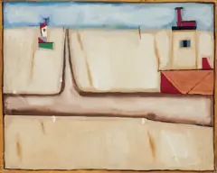 Jerzy Nowosielski, BIAŁY PEJZAŻ, 1958, olej, płótno