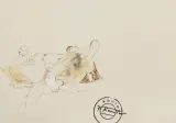 Tadeusz Kantor, DWIE LEŻĄCE POSTACI, flamaster, pastel, papier