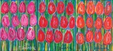 TULIPANY (tryptyk) by Edward Dwurnik, 2018, olej, akryl, płótno, sold Dec 2019
