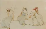 Jacek Malczewski, SZKICE POSTACI KOBIECYCH, tusz, akwarela, papier