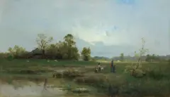 Zygmunt Sidorowicz, NA PRZECHADZCE. SPACER, 1880, olej, deska