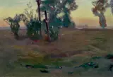 Jan Stanisławski, KRAJOBRAZ O ZMIERZCHU, PRZED 1897, olej, płótno