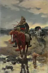Józef Brandt, POWRÓT Z JARMARKU, przed/lub 1904, olej, płótno