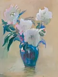 Leon Wyczółkowski, PEONIE, 1905, akwarela, gwasz, pastel, papier