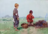 Adam Setkowicz, PASTUSZKOWIE, olej, płótno naklejone na tekturę