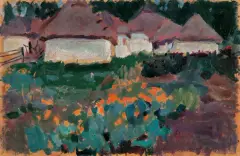 WIEŚ NA UKRAINIE by Jan Stanisławski, 1904, olej, deska, offered Dec 2019