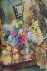 Kazimierz Sichulski, MARTWA NATURA, 1936, olej, płótno naklejone na tekturę