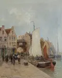 Karl Theodor Wagner, W ROTTERDAMIE, olej, płótno