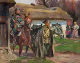 ESKORTA by Wojciech Kossak, 1916, olej, płótno, sold Dec 2019