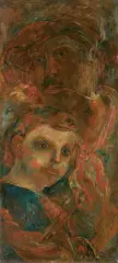 Tadeusz Makowski, AUTOPORTRET Z DZIEWCZYNKĄ, ok. 1921, olej, deska