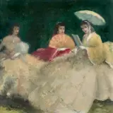 Fritz Moritz, TRZY DAMY, olej, płyta