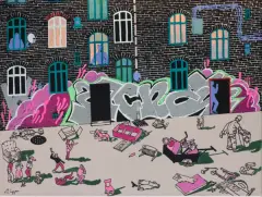 Michał Cygan, Graffiti, 2019, akryl, olej, płótno