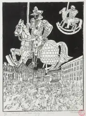 Widmo wojny by Edward Dwurnik, 1968, litografia, papier, sold Nov 2019