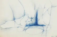 Erna Rosenstein, Kompozycja surrealistyczna, 1968, długopis, papier kremowy