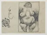 AKT Z ZEGAREM by Franciszek Starowieyski, ołówek, papier, sold Nov 2019