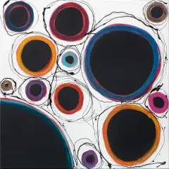 Paweł Zakrzewski, CZARNE DZIURY WRAZ Z HORYZONTAMI ZDARZEŃ, 2019, akryl, olej, płótno