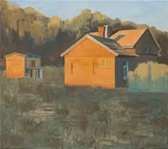 Błażej Tomczak, DOM KOLEJOWY, KTÓREGO JUŻ NIE MA, 2015, olej, płótno
