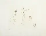 Léonor Fini, SZKICE KOBIET, litografia, papier