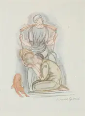 Leopold Gottlieb, POJENIE SPRAGNIONEGO, litografia barwna, papier