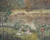 Krystyna Łada-Studnicka, NAD JEZIOREM, olej, płótno