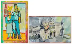 PARA by Wiesław Obrzydowski, 1999, gwasz, płótno, sold Oct 2019