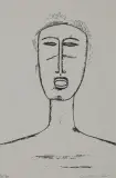 Jerzy Nowosielski, GŁOWA KOBIETY, serigrafia, papier