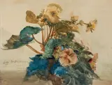 Leon Wyczółkowski, BEGONIE, 1914, akwarela, ołówek, karton