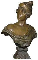 LUKRECJA by Emmanuel Villanis, ok. 1910, brąz patynowany, sold Oct 2019