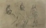 Piotr Michałowski, SZKICE KIRASJERÓW, ołówek, gwasz, papier