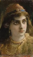 Leon Wyczółkowski, PORTRET MŁODEJ KOBIETY, 1883, olej, deska