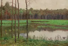 Józef Chełmoński, STAW W LESIE, 1894, olej, płótno