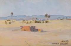Adam Styka, OAZA OUARGLI, przed 1922, olej, tektura